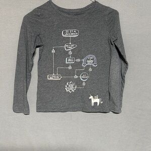 Cat & Jack Dark Gray Long Sleeve Shirt with Unicorn Graphic
